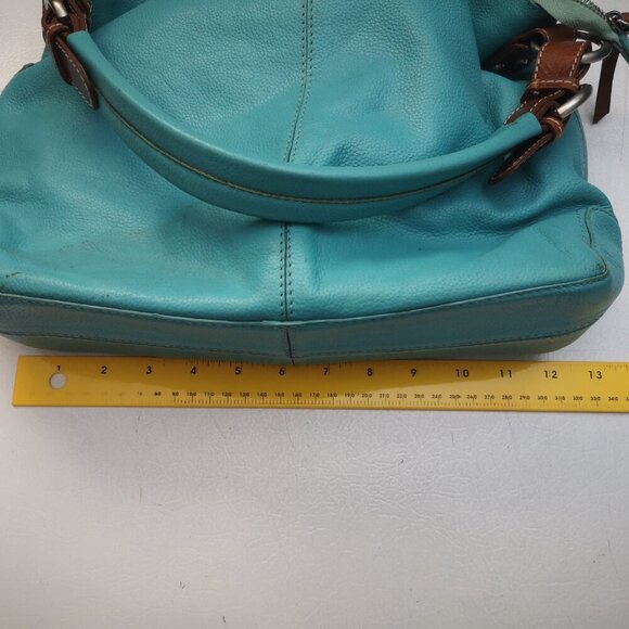 Nino BOSSI Turquoise and Brown Satchel - Picture 10 of 13